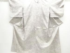 アンティーク　花模様織出し手織り紬単衣着物